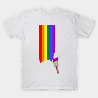 Painting a gay pride rainbow T-Shirt